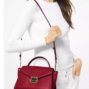 Michael Kors- Whitney polished leather satchel.